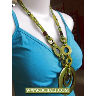 Bali Hand Painted Wood Necklace Fashion